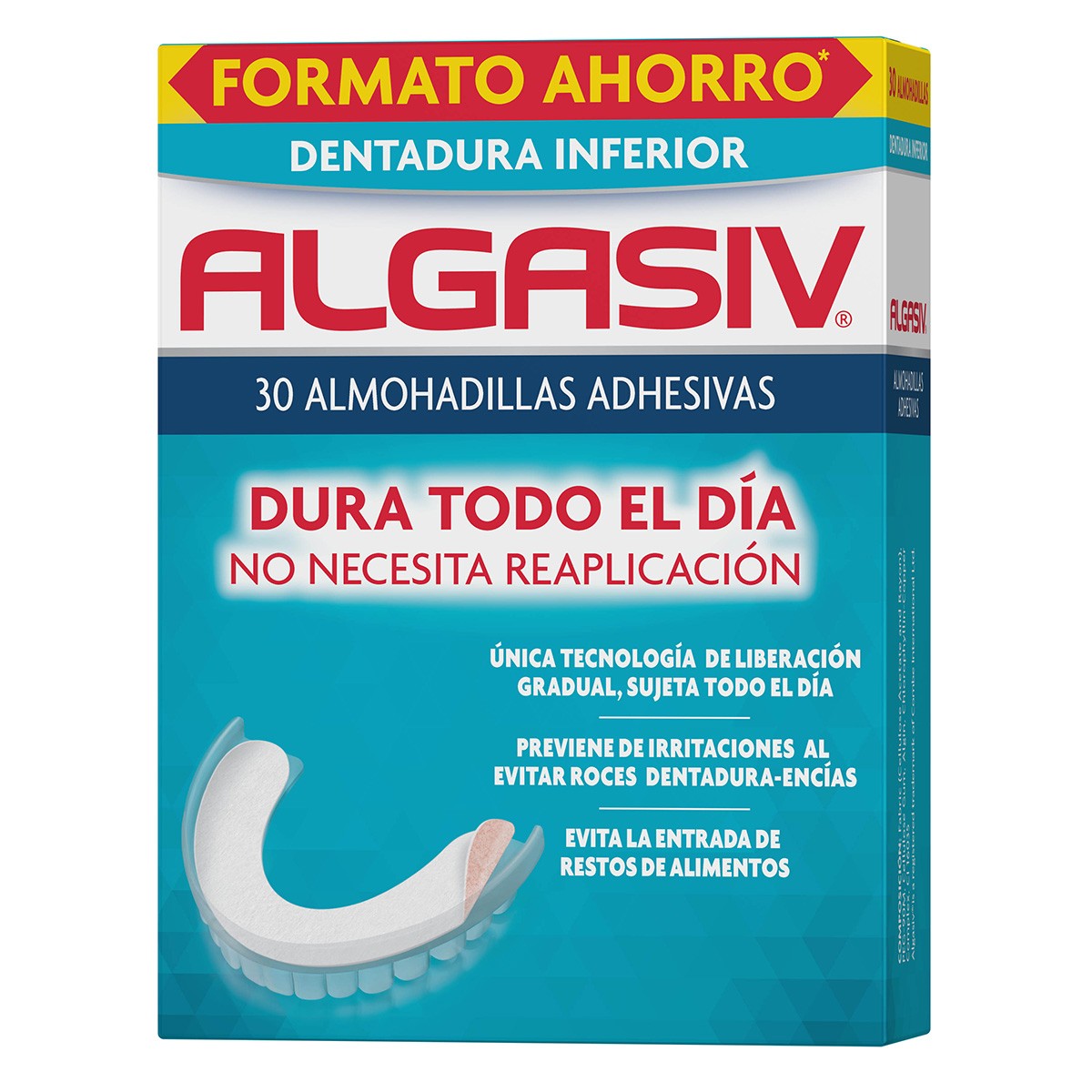 Imagen de Algasiv almohadillas adhesivas dentadura inferior 30uds
